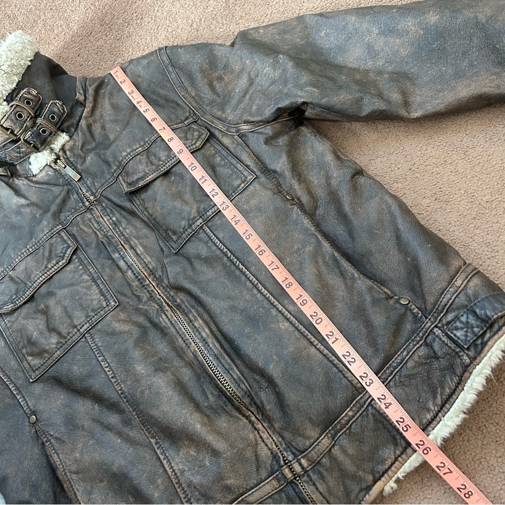 Black Rivet Brown Lined Leather Jacket size Large - Picture 5 of 12